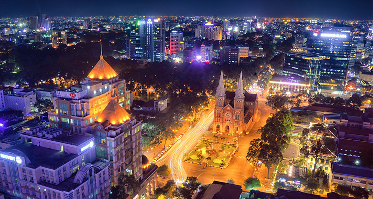 Sài Gòn về đêm - trên cao