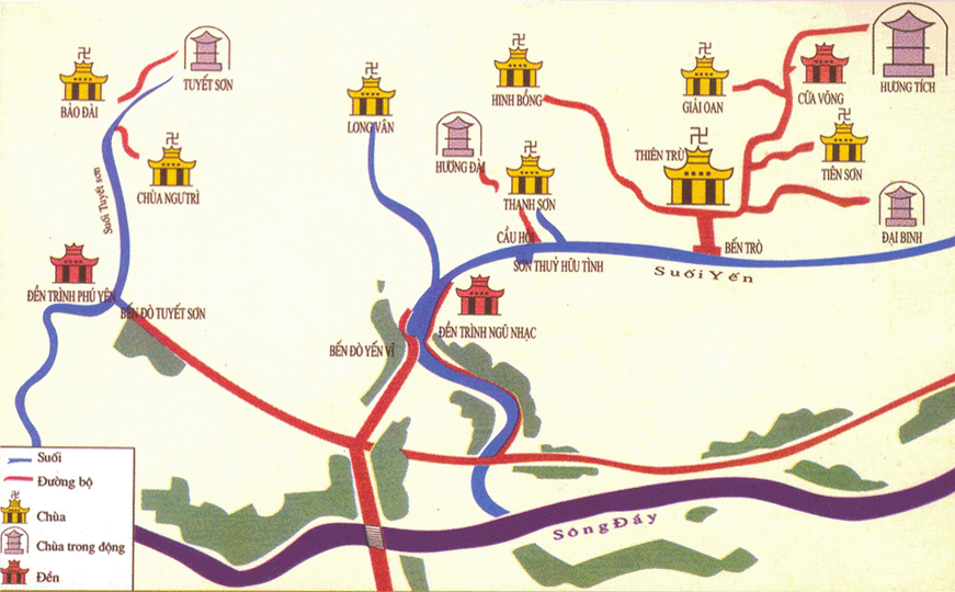 bản đồ du lịch chùa Hương