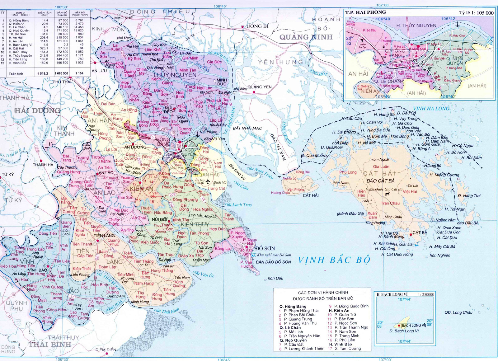 Hình ảnh các quận, huyện trong bản đồ Hải Phòng