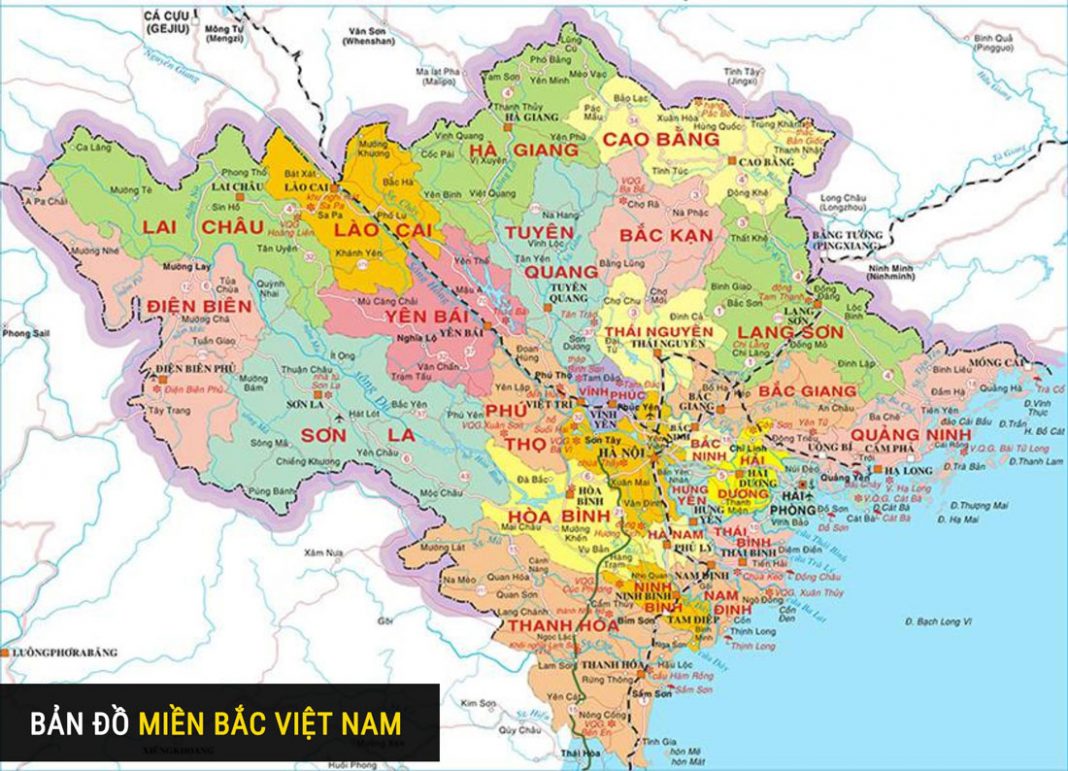 BẢN ĐỒ MIỀN BẮC - BẢN ĐỒ CÁC TỈNH THÀNH MIỀN BẮC VIỆT NAM