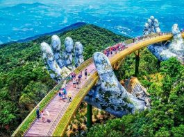 Tham quan Cầu Vàng Đà Nẵng – Lạc bước chốn tiên cảnh trên bàn tay khổng lồ Tham quan Cầu Vàng Đà Nẵng